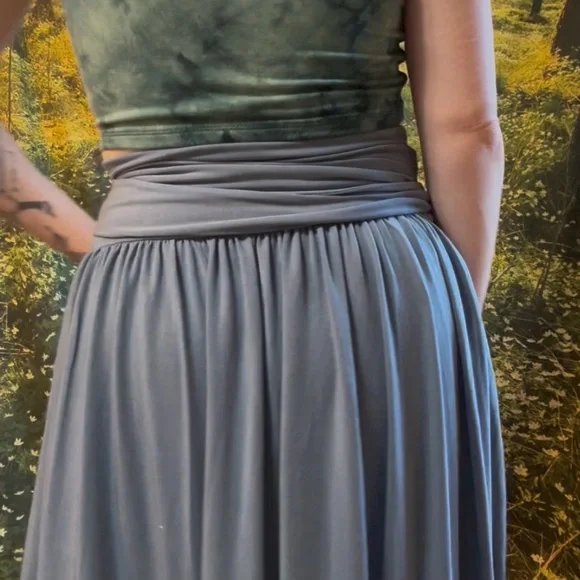 🦋 Purusha People Blue Tansy Butterfly Wrap Skirt – Size Small - Picture 7 of 16